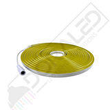 12 Volt 6x12mm Lemon Yellow Esnek Neon Led 5 Metre (2.5 cm'de Kesilebilir.)