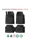 Alfa Romeo 156 2004-2007 Crossover Uyumlu 3D Havuzlu Paspas Takımı Pro Siyah
