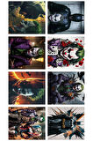 Joker Sticker 8'li Batman, Joker, Hallowen Yapışkanlı, Etiket Sticker 8 adet karışık