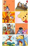 WİNNİE THE POOH -  Eeyore - Kaplan Tigger - Piglet karışık 8 adet sticker