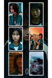 Squid Game S1 Player 067 Kang Sae-byeok ve Ji-yeong Oyuncu 240 8 adet karışık sticker set