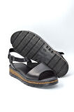 Kadın Siyah Hakiki Deri Comfort Sandalet ve Ayakkabı - ( DRN-484 )
