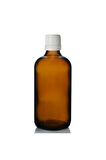 Amber dropper beyaz içten damlalıklı kapaklı cam şişe 100 ml 5 adet