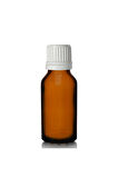 Amber dropper beyaz içten damlalıklı kapaklı cam şişe 20 ml 5 adet