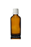 Amber dropper beyaz içten damlalıklı kapaklı cam şişe 50 ml 5 adet