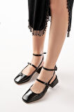dARGENTO ST-003 Siyah Rugan Günlük 4 cm Topuklu Bayan Ayakkabı