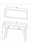 Bicabin Elegance Asia Çekmeceli Ahşap Ayaklı Aynalı Dresuar/Dresser With Glass