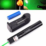 GREEN LASER POİNTER ŞARJLI GÜÇLÜ YEŞİL LAZER METAL KASA