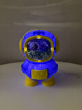 Işıklı Astronot Tasarımlı Kumbara 11 cm x 11 cm 17,6 cm Lacivert