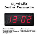 Dijital LED Saat Termometre 38mm