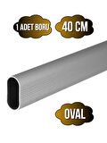 Alüminyum Oval Askı Borusu Mobilya Askı Borusu(ALÜMİNYUM)(OVAL)(40CM)(1 ADET)(EN:15MM BOY:25MM)