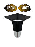 İrem Siyah Krom 12cm Plastik Ayak Mobilya Masa ve Dolap Ayağı(SİYAH KROM)(12CM)(1 ADET)