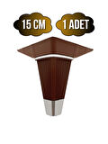 İrem Kahverengi Krom 15cm Plastik Ayak Mobilya Masa ve Dolap Ayağı(KAHVERENGİ KROM)(15CM)(1 ADET)
