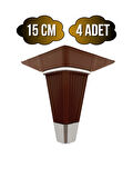 İrem Kahverengi Krom 15cm Plastik Ayak Mobilya Masa ve Dolap Ayağı(KAHVERENGİ KROM)(15CM)(4 ADET)