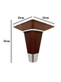 İrem Kahverengi Krom 15cm Plastik Ayak Mobilya Masa ve Dolap Ayağı(KAHVERENGİ KROM)(15CM)(4 ADET)