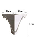  Lükens Şeritli 11cm Plastik Ayak Mobilya Masa ve Dolap Ayağı(BEYAZ)(11CM)(4 ADET)