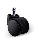 Pimli 11mm Sandalye Tekeri Geçme Koltuk Tekeri(50MM)(SİYAH)(4 ADET)