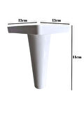 Rüzgar Plastik 14cm Ayak Mobilya Masa ve Dolap Ayağı(14CM)(BEYAZ)(4 ADET)