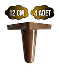 Rüzgar Plastik 12cm Ayak Mobilya Masa ve Dolap Ayağı(12CM)(AHŞAP DESENLİ)(KAHVERENGİ)(4 ADET)