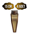 STİL 15CM Plastik Ayak Mobilya Masa ve Dolap Ayağı(15CM)(KAHVERENGİ - ALTIN)(4 ADET)