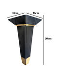 Irem Siyah Altın 20cm Plastik Ayak Mobilya Masa ve Dolap Ayağı(20cm)(SİYAH - ALTIN)(4 ADET)