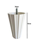 Armut Beyaz Plastik 12cm Ayak 8mm Vidalı Mobilya Koltuk Baza Ayağı(12CM)(BEYAZ)(8MM VİDALI)(4 ADET)