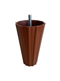 Armut Kahverengi Plastik 12cm 8mm Vidalı Mobilya Koltuk ve Baza Ayağı(12CM)(KAHVERENGİ)(8MM)(4 ADET)