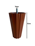 Armut Kahverengi Plastik 12cm 8mm Vidalı Mobilya Koltuk ve Baza Ayağı(12CM)(KAHVERENGİ)(8MM)(4 ADET)