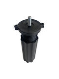 Siyah 14-18cm Ayarlı Plastik Orta Mobilya Masa ve Dolap Ayağı(14-18CM)(SİYAH)(8MM VİDALI)(2 ADET)