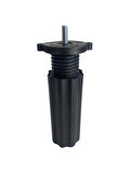 Siyah 14-18cm Ayarlı Plastik Orta Mobilya Masa ve Dolap Ayağı(14-18CM)(SİYAH)(8MM VİDALI)(4 ADET)