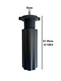 Siyah 14-18cm Ayarlı Plastik Orta Mobilya Masa ve Dolap Ayağı(14-18CM)(SİYAH)(8MM VİDALI)(4 ADET)