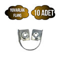 Yuvarlak Metal Askı Borusu Flanşı Dolap ve Mobilya Boru Flanşı(METAL)(BORU ÇAPI:25MM)(10 ADET)