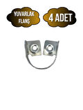 Yuvarlak Metal Askı Borusu Flanşı Dolap ve Mobilya Boru Flanşı(METAL)(BORU ÇAPI:25MM)(4 ADET)