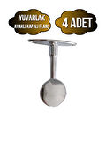 Yuvarlak Ayaklı Kapalı Askı Borusu Flanşı Mobilya Yuvarlak Boru Flanşı(METAL)(BORU ÇAPI:25MM)(4 ADET)