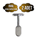 Oval Ayaklı Kapalı Askı Borusu Flanşı Mobilya Oval Boru Flanşı(İÇ ÖLÇÜLERİ EN:15MM BOY:25MM)(2 ADET)