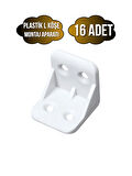 L Bağlantı Plastiği Dolap Köşe Bağlantı Montaj Plastiği(BEYAZ)(20X20X30MM)(16 ADET)