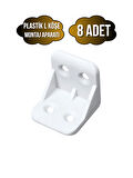 L Bağlantı Plastiği Dolap Köşe Bağlantı Montaj Plastiği(BEYAZ)(20X20X30MM)(8 ADET)