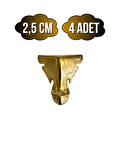 Kelebek Düz 2.5cm Metal Ayak Çeyiz ve Hediye Kutusu Mobilya Ayağı(2.5CM)(ALTIN)(4 ADET)