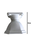 Kupa Plastik 6cm Beyaz Dolap Ayağı Masa ve Sehpa Ayağı(BEYAZ)(6CM)(4 ADET)