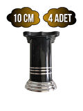 Düz Şeritli Alüminyum Ayak Mobilya Masa ve Dolap Ayağı(SİYAH)(10CM)(4 ADET)