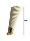 Yatay Desenli 15cm Krem Plastik Ayak Mobilya Masa ve Dolap Ayağı(KREM ALTIN)(15CM)(4 ADET)