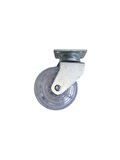 Düz Tabla Şeffaf Lastik Masa Tekeri Sehpa Tekeri(7CM)(METAL)(ŞEFFAF)(50x20MM)(4 ADET)