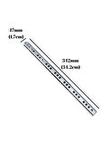 Teleskobik 17MM Çekmece Rayı Gömme Bilyeli İnce Ray(17MM)(34,2CM)(2 TAKIM)(KROM)