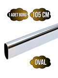 Metal Krom Oval Askı Borusu Mobilya Askı Borusu(METAL)(105CM)(KROM)(OVAL)(EN:15MM BOY:30MM)