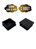 Kare Demir Profil İç Tapa Geçme Plastik Ayak Geçme Koruma Plastiği(50MM)(2 ADET)(SİYAH)