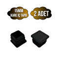 Kare Demir Profil İç Tapa Geçme Plastik Ayak Geçme Koruma Plastiği(15MM)(2 ADET)(SİYAH)