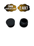 Yuvarlak Demir Profil İç Tapa Geçme Plastik Ayak Geçme Koruma Plastiği(28MM)(2 ADET)(SİYAH)