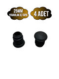 Yuvarlak Demir Profil İç Tapa Geçme Plastik Ayak Geçme Koruma Plastiği(25MM)(4 ADET)(SİYAH)