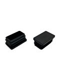 Dikdörtgen Demir Profil İç Tapa Geçme Plastik Ayak Geçme Koruma Plastiği(30MM x 20MM)(2 ADET)(SİYAH)