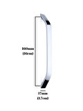Şahin Krom Alüminyum Dolap Kulpu Mobilya ve Mutfak Dolap Kulpu(17MM)(160MM)(KROM)(1 ADET)(ALÜMİNYUM)